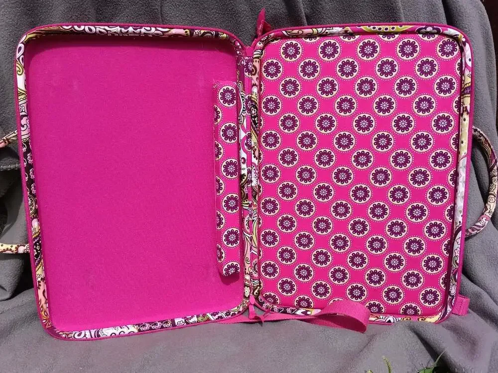 Vera Bradley Very Berry Paisley Hard Shell Laptop Case Bag Briefcase Work School